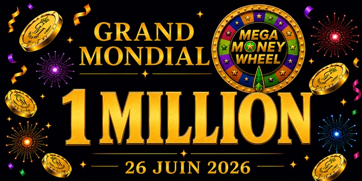 Jackpot de 1 Million Gagné sur Mega Money Wheel au Grand Mondial Casino en Juin 2026